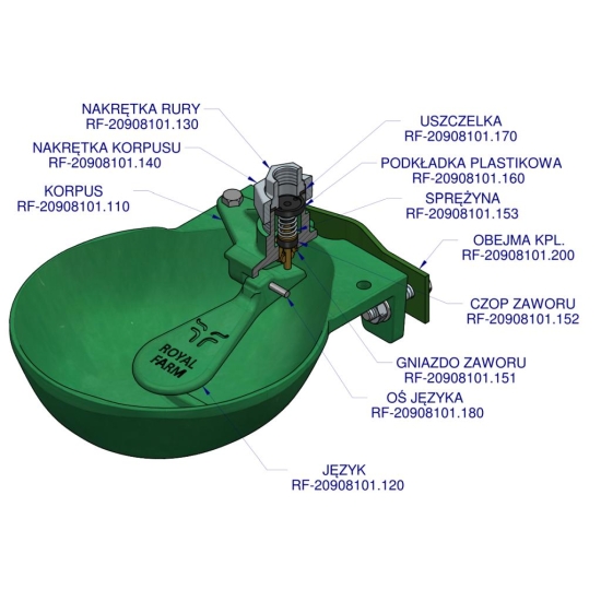 Poidło miskowe dla bydła żeliwne 1.4L ROYAL FARM zamiennik 101