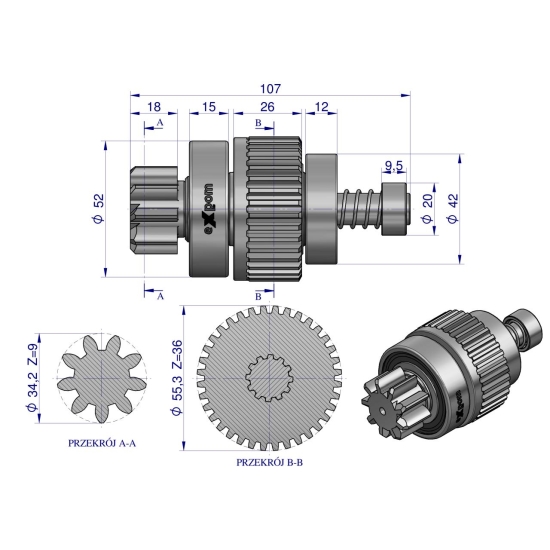 Zespół sprzęgający rozrusznika DEUTZ typu Magneton 9144820 Blue Line EXPOM KWIDZYN