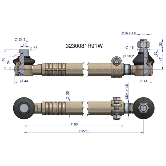 Drążek kierowniczy kompletny 3230081R91 WARYŃSKI