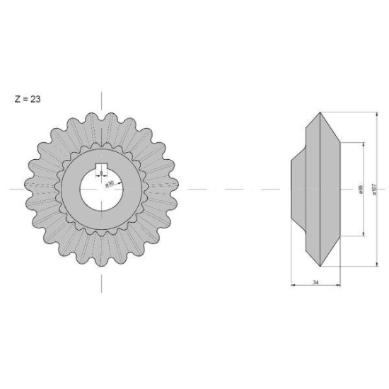 Koło zębate zębatka przekładni wysypu Z-23 Claas