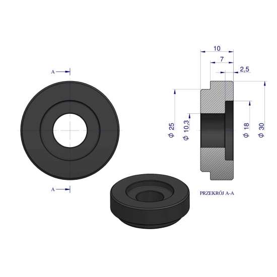 Tulejka zewnętrzna noża rozdrabniacza 18mm do noża 3mm i 4mm zastosowanie Claas Waryński (sprzedawane po 25)