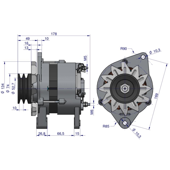 Alternator 2-paski 80642385 C-385 Nowy Typ EXPOM KWIDZYN eu