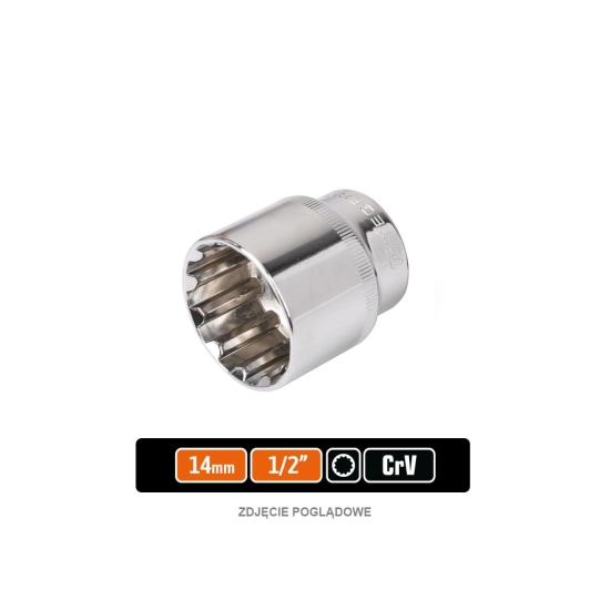 Klucz nasadowy 1/2" SPLINE 14 mm / TEGER