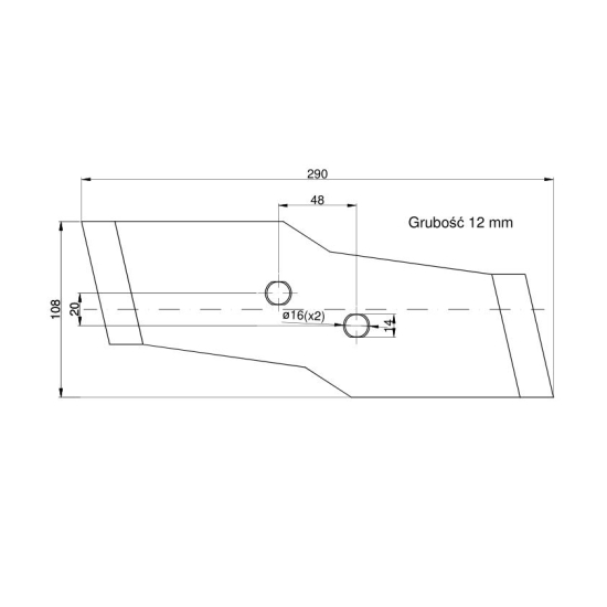 Dłuto, nakładka lemiesza obracalna lewa Kuhn Vulcan pasuje śruba M12X34OV2 - 2 szt.