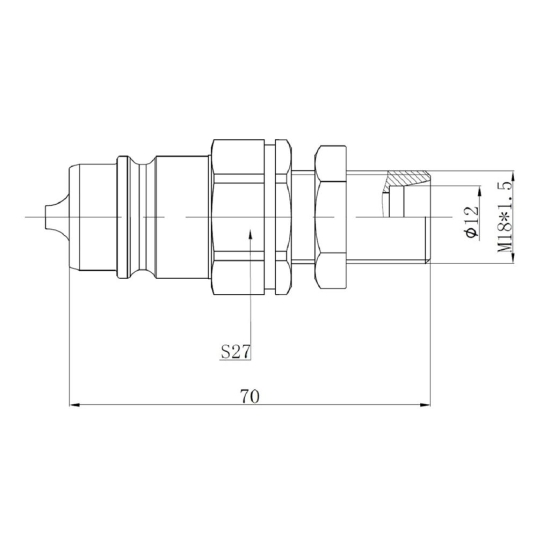 Szybkozłącze hydrauliczne wtyczka EURO M18x1.5 GZ long (9100818LW) VOIMA (opakowanie 50szt)