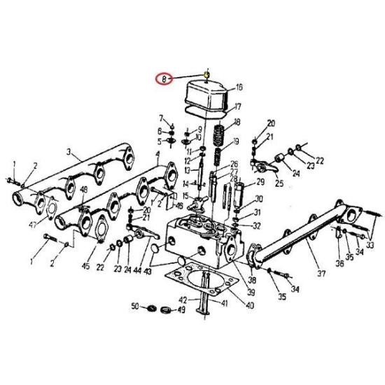 Nakrętka kołpakowa pokrywy głowicy M8-5 C-360