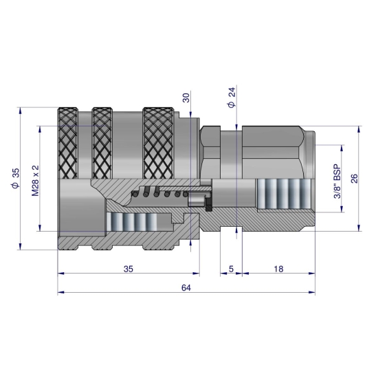 Szybkozłącze hydrauliczne skręcane wtyczka G3/8