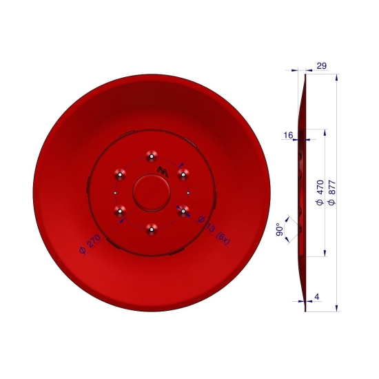 Talerz ślizgowy Kosiarka rotacyjna 1,85 m gr. 4 mm Waryński