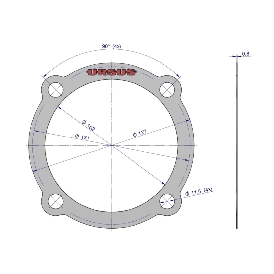 Uszczelka pokrywy łożyska WOM krążelit 0.8mm C-385 ( sprzedawane po 10 ) ORYGINAŁ URSUS