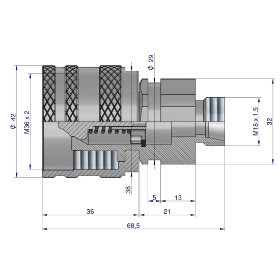 Szybkozłącze hydrauliczne skręcane wtyczka M18x1.5 gwint zewnętrzny 300bar Waryński