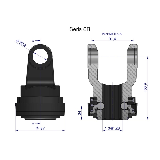 Widłak z pierścieniem 1 3/8 Z6 - 30.2X91.4 Seria 6R CE2020 Waryński