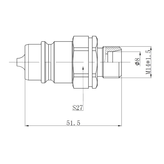 Szybkozłącze hydrauliczne wtyczka EURO M14x1.5 GZ (9100814W) VOIMA