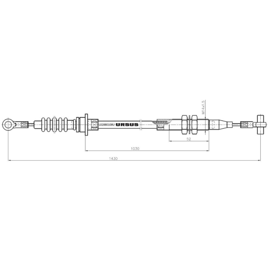 Linka - Hamulec L-1430mm 3714536M1 MF ORYGINAŁ URSUS