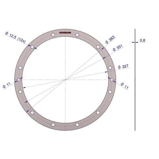 Uszczelka koła koronowego zwolnicy przedniej krążelit 0.8mm C-385 ( sprzedawane po 5 ) ORYGINAŁ URSUS