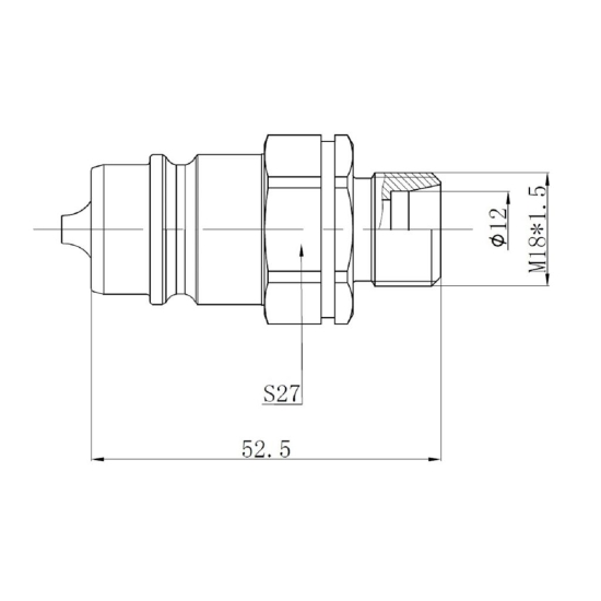 Szybkozłącze hydrauliczne wtyczka EURO M18x1.5 GZ (9100818W) VOIMA (opakowanie 50szt)