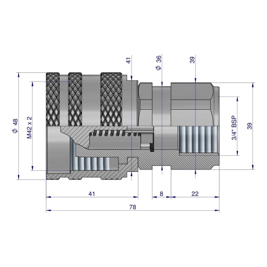 Szybkozłącze hydrauliczne skręcane wtyczka G3/4