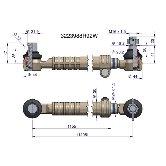 Drążek kierowniczy 3223988R92W WARYŃSKI