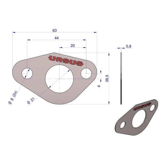 Uszczelka układu smarowania krążelit 0.8mm 50607310 C-360 ( sprzedawane po 10 ) ORYGINAŁ URSUS