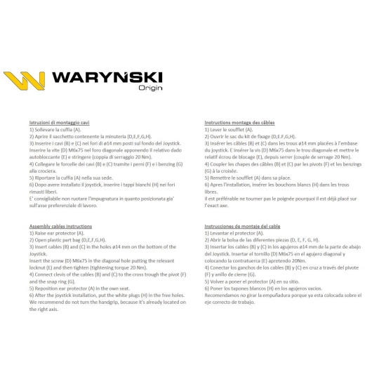 Joystick pod linki zakończone widełkami bez przełącznika (bez przycisku. na widełki IP-6046) Waryński