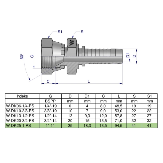 Zakucie hydrauliczne DK DN25 1