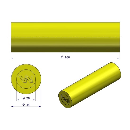 Amortyzator poliuretanowy walec 44x160 WARYŃSKI ( sprzedawane po 4 )