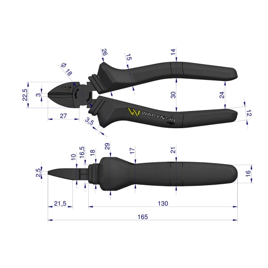 Szczypce boczne 160 mm Waryński