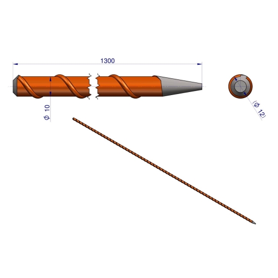 Palik Słupek z włókna szklanego 10mm L-1300 ROYAL FARM ( sprzedawane po 10 )