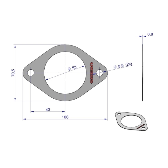 Uszczelka kolektora ssącego krążelit 0.8mm C-330 ( sprzedawane po 10 ) ORYGINAŁ URSUS