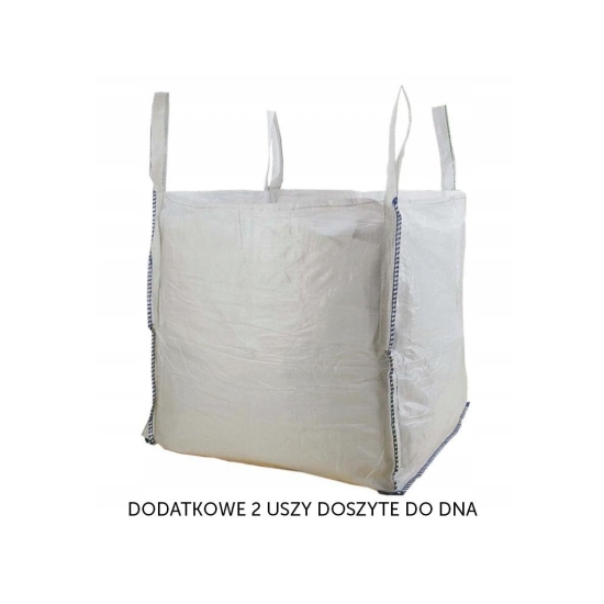 Worek BIG BAG 1000kg. 100x100x100. 4 uchwyty+ 2 doszyte do dna. góra otwarta/ dół zamknięty