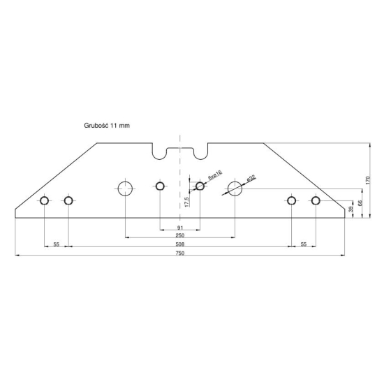 Płoza długa obracalna P&L Kverneland Vulcan pasuje śruba M14X34OV1 - 2 szt.