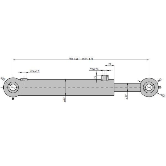 Cylinder hydrauliczny, siłownik pomocniczy Zetor SMN2RT.50.32.245 70118033 Kraj