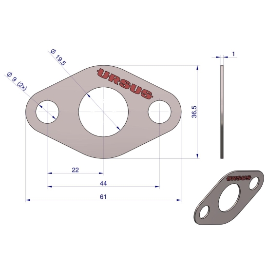 Uszczelka rury wodnej 950524 krążelit 0.8mm C-360 Zetor ( sprzedawane po 10 ) ORYGINAŁ URSUS