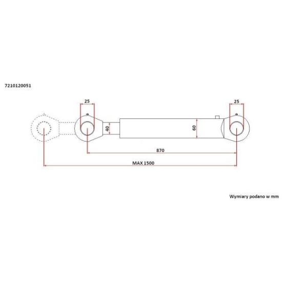 Cylinder hydrauliczny jednostronnego działania CN2F-40/630Z+U Tur 1,2 Kraj