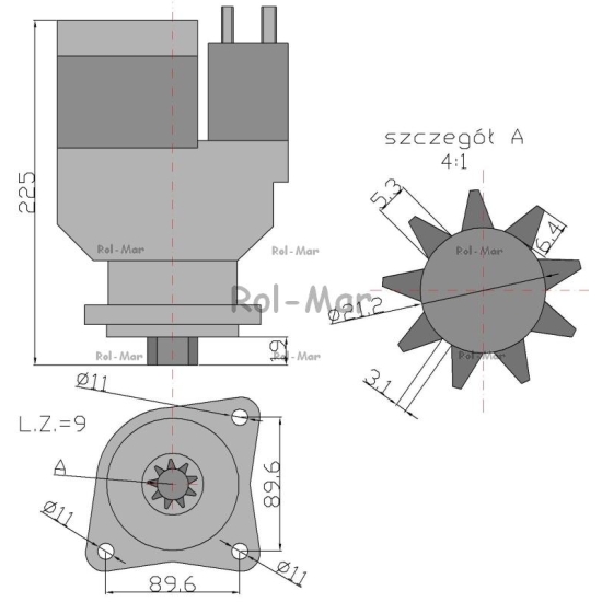 Rozrusznik z reduktorem 1178026, 1178686 Deutz