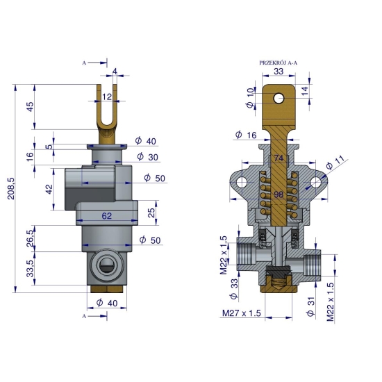 Zawór hamulcowy 42480160, 42481161 C-330 ORYGINAŁ URSUS