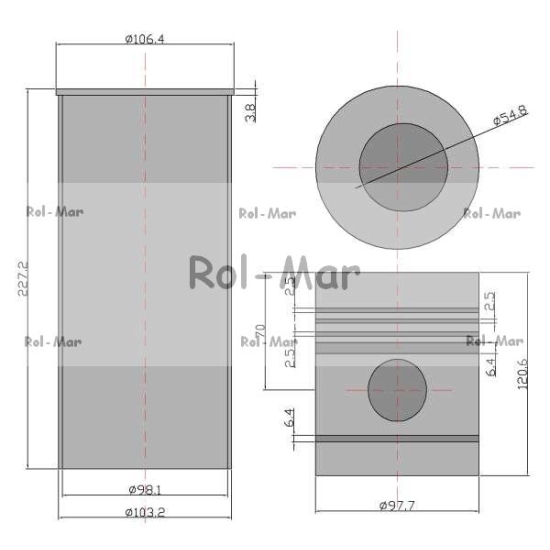 Zestaw naprawczy silnika turbo RM-A6.354.4 744131M1, 745379M91 Massey Ferguson/Perkins