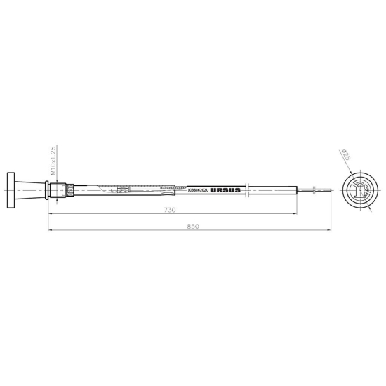 Linka - Gaszenie silnika L-850mm 1874438M1 MF ORYGINAŁ URSUS