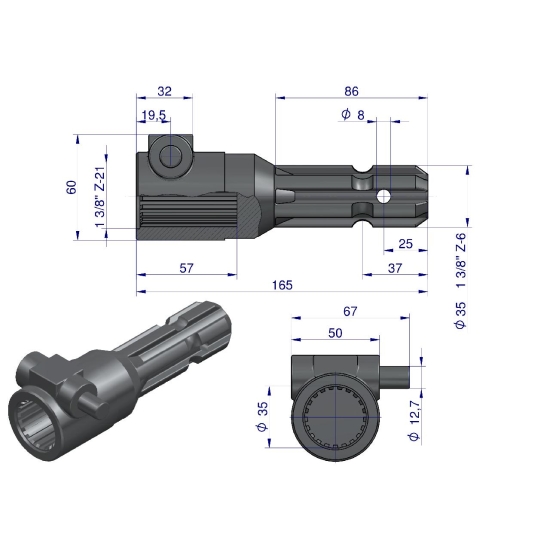 Redukcja adapter na trzpień 1 3/8