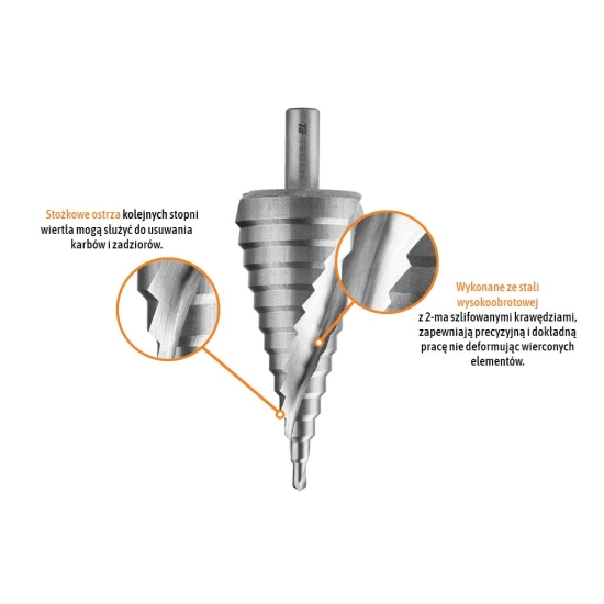 Wiertło do metalu - stopniowane 4-30 mm / TEGER
