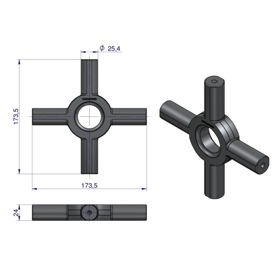 Krzyżak mechanizmu różnicowego 2746135M2 MF3/MF4 ORYGINAŁ URSUS