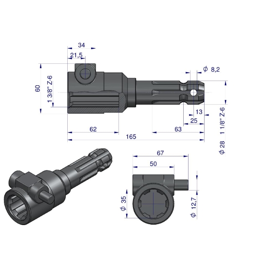 Redukcja adapter na trzpień 1 3/8