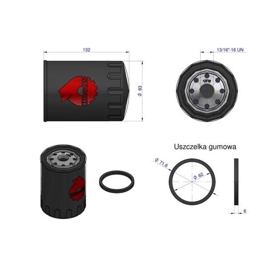 Filtr oleju PP-711 Zetor 5211 6211 6245 7211 7245 7711 7745 ORYGINAŁ URSUS