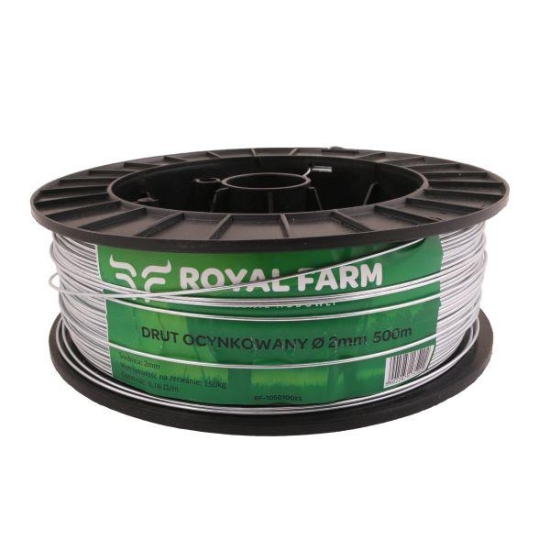 Drut (szpula) do pastucha ocynkowany fi 2.0 mm 500m ROYAL FARM RM-105010013