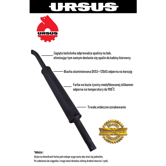 Tłumik 1128mm 3029104M1 4.8kg MF3 C-3603P ORYGINAŁ URSUS