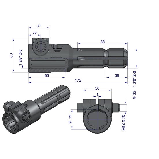 Redukcja adapter na śrubę 1 3/8