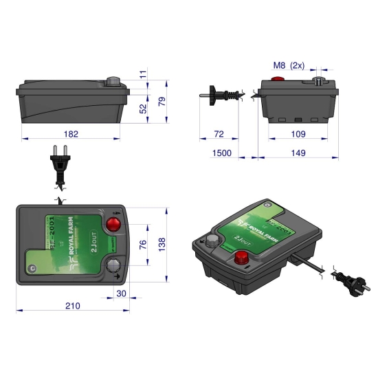 Elektryzator 2J sieciowy RF-2001 ROYAL FARM