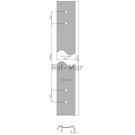 Listwa przykręcana 78cm Rozrzutnik Rosyjski 2208s50089