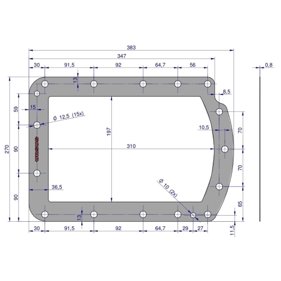 Uszczelka korpusu tylnego mostu przednia krążelit 0.8mm C-330 ( sprzedawane po 5 ) ORYGINAŁ URSUS