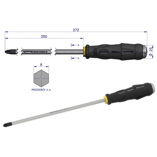 Wkrętak do pobijania PH3x250mm Waryński
