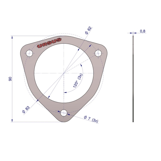 Uszczelka pokrywy termostatu krążelit 0.8mm C-385 ( sprzedawane po 10 ) ORYGINAŁ URSUS